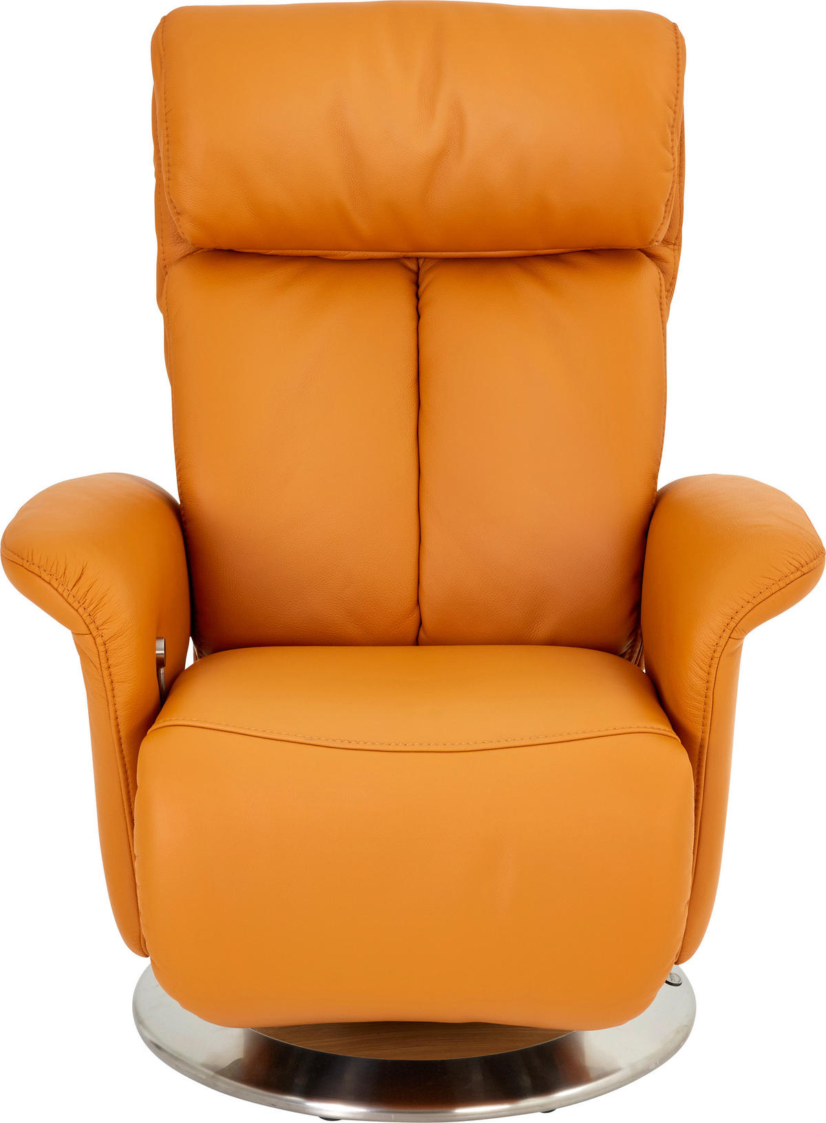 RELAXAČNÉ KRESLO, koža, žltá - žltá/farba ušľachtilej ocele, Design, kov/koža (82/109/90cm) - Himolla