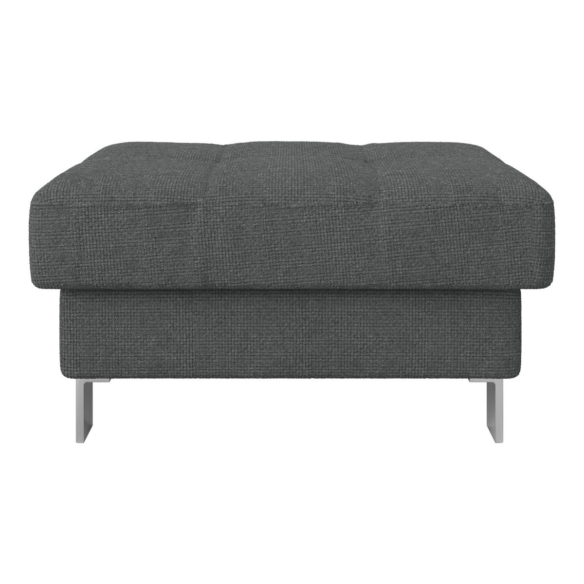 HOCKER Drell Anthrazit  - Anthrazit, MODERN, Textil/Metall (90/44/73cm) - MID.YOU