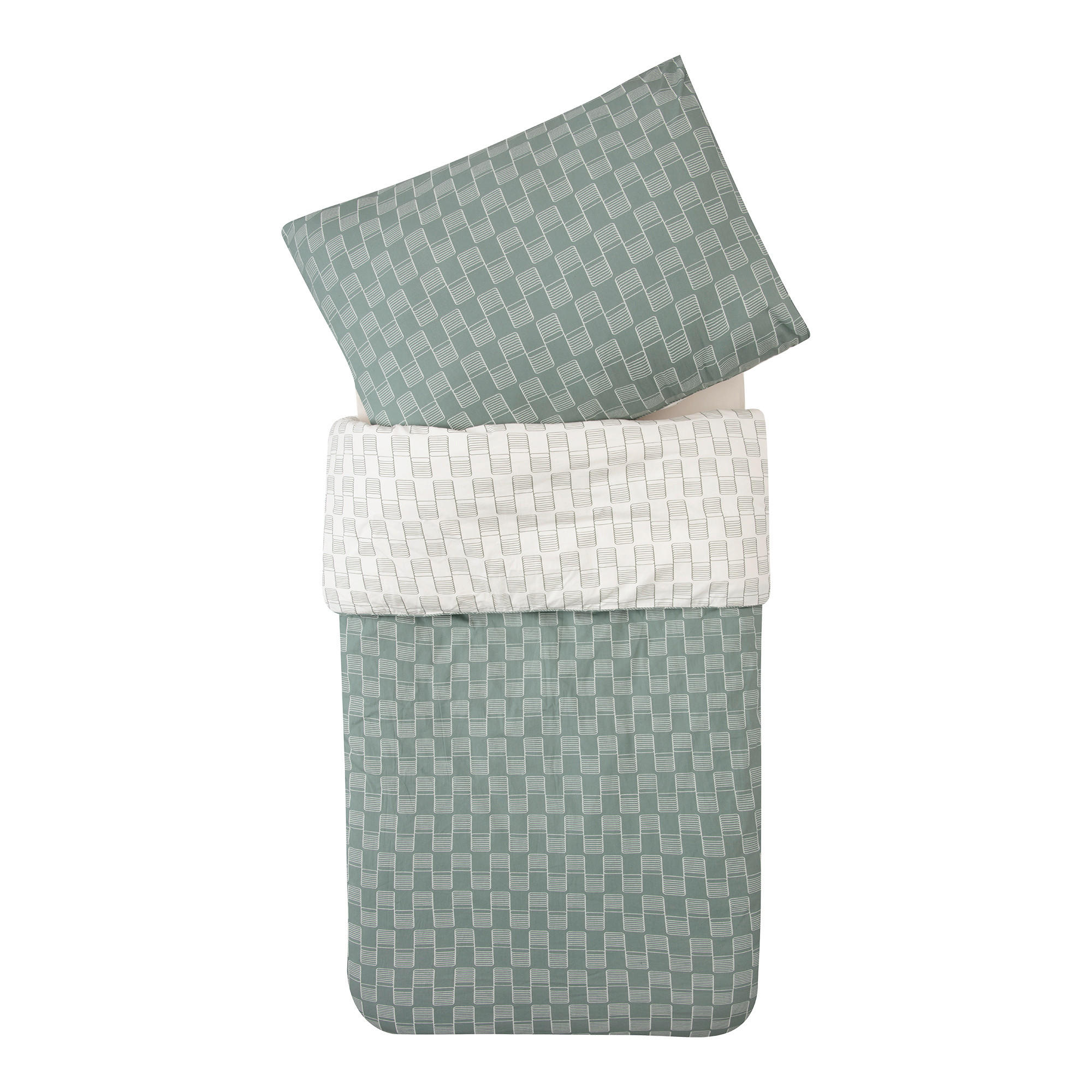 BABYBETTWÄSCHE 100/135 cm  - Dunkelgrün/Weiß, Basics, Textil (100/135cm) - Witlof for Kids