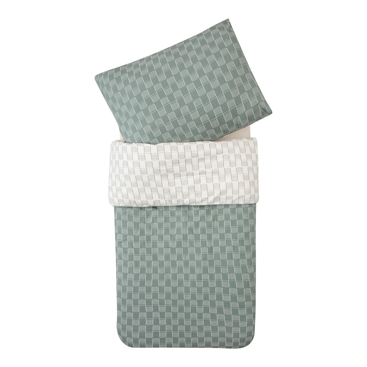 BABYBETTWÄSCHE Little Charm 100/135 cm  - Dunkelgrün/Weiß, Basics, Textil (100/135cm) - Witlof for Kids