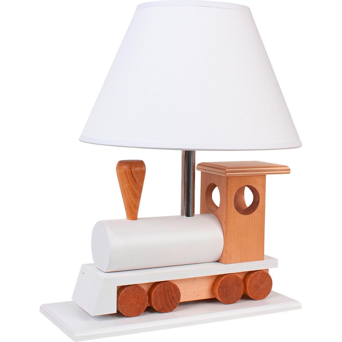 DĚTSKÁ STOLNÍ LAMPIČKA, 32/14/27 cm - bílá/přírodní barvy, Basics, dřevo (32/14/27cm)