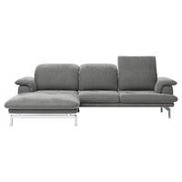 ECKSOFA in Chenille Grau  197/294 cm  - Alufarben/Grau, Design, Textil/Metall (197/294cm) - Joop!