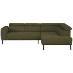 ECKSOFA in Webstoff Olivgrün  280/205 cm  - Schwarz/Olivgrün, Design, Textil/Metall (280/205cm) - Xora