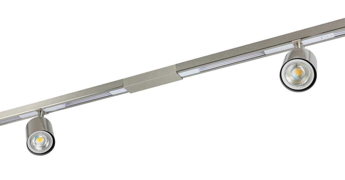 SCHIENENSYSTEM 120/5,5/14 cm  - Nickelfarben, Trend, Kunststoff/Metall (120/5,5/14cm) - Collett's Monde