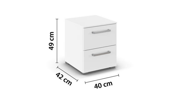 NACHTSCHRANK 40/49/42 cm  - Edelstahlfarben/Alufarben, Basics, Holzwerkstoff/Kunststoff (40/49/42cm) - Xora