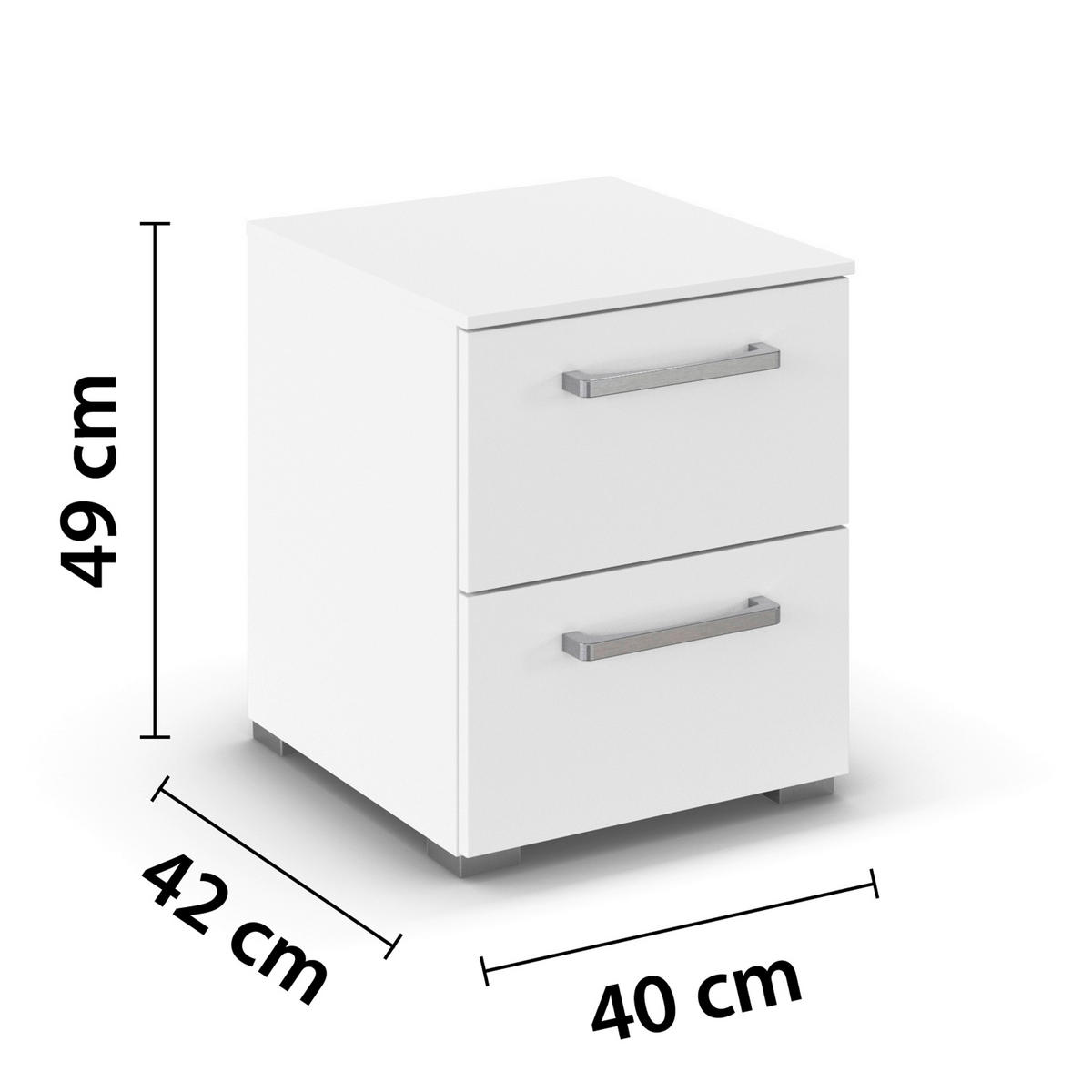 NACHTSCHRANK 40/49/42 cm  - Edelstahlfarben/Alufarben, Basics, Holzwerkstoff/Kunststoff (40/49/42cm) - Xora