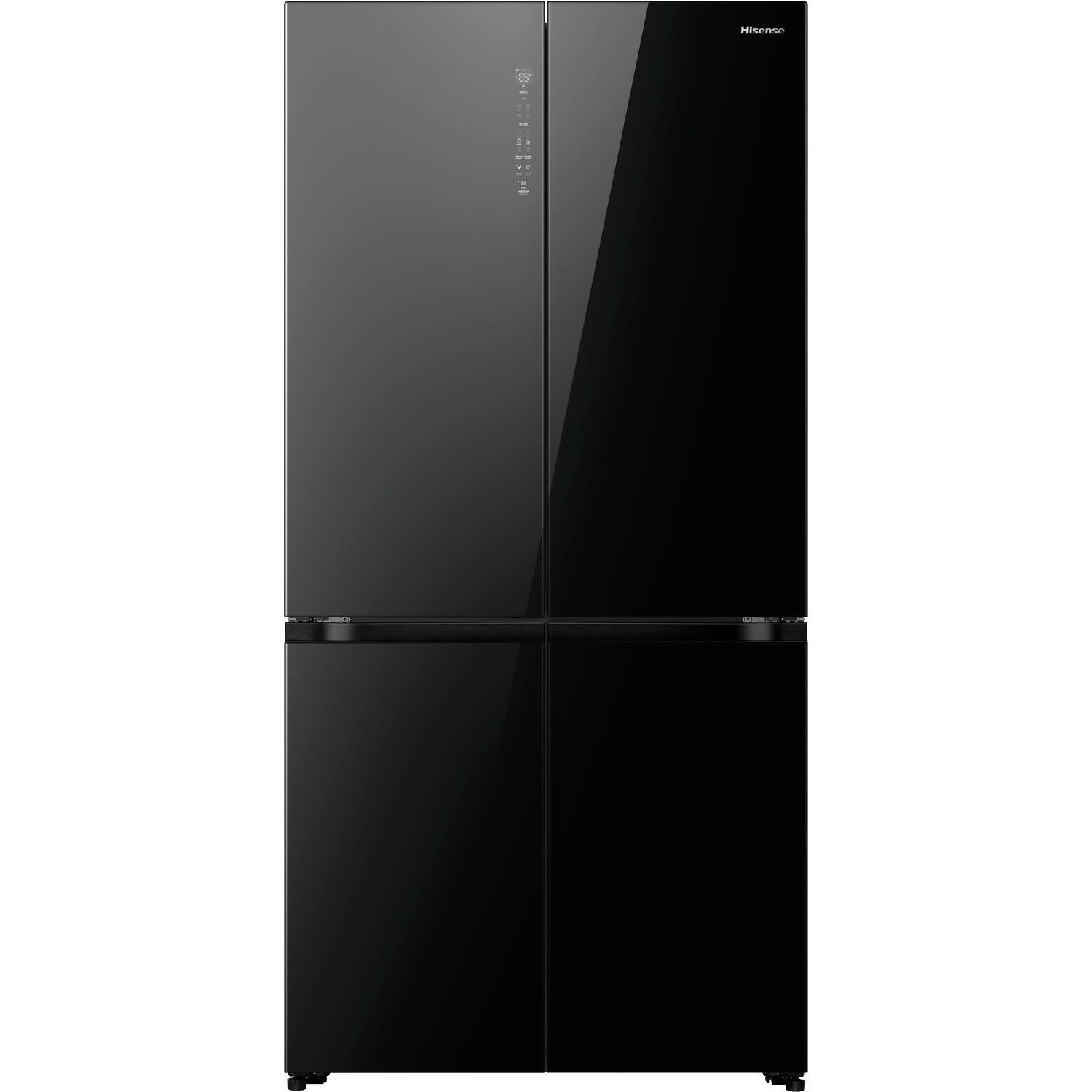 MULTI-DOOR RQ768N4GBE  - Schwarz Hochglanz, Basics, Glas/Kunststoff (91,1/190/60cm) - Hisense