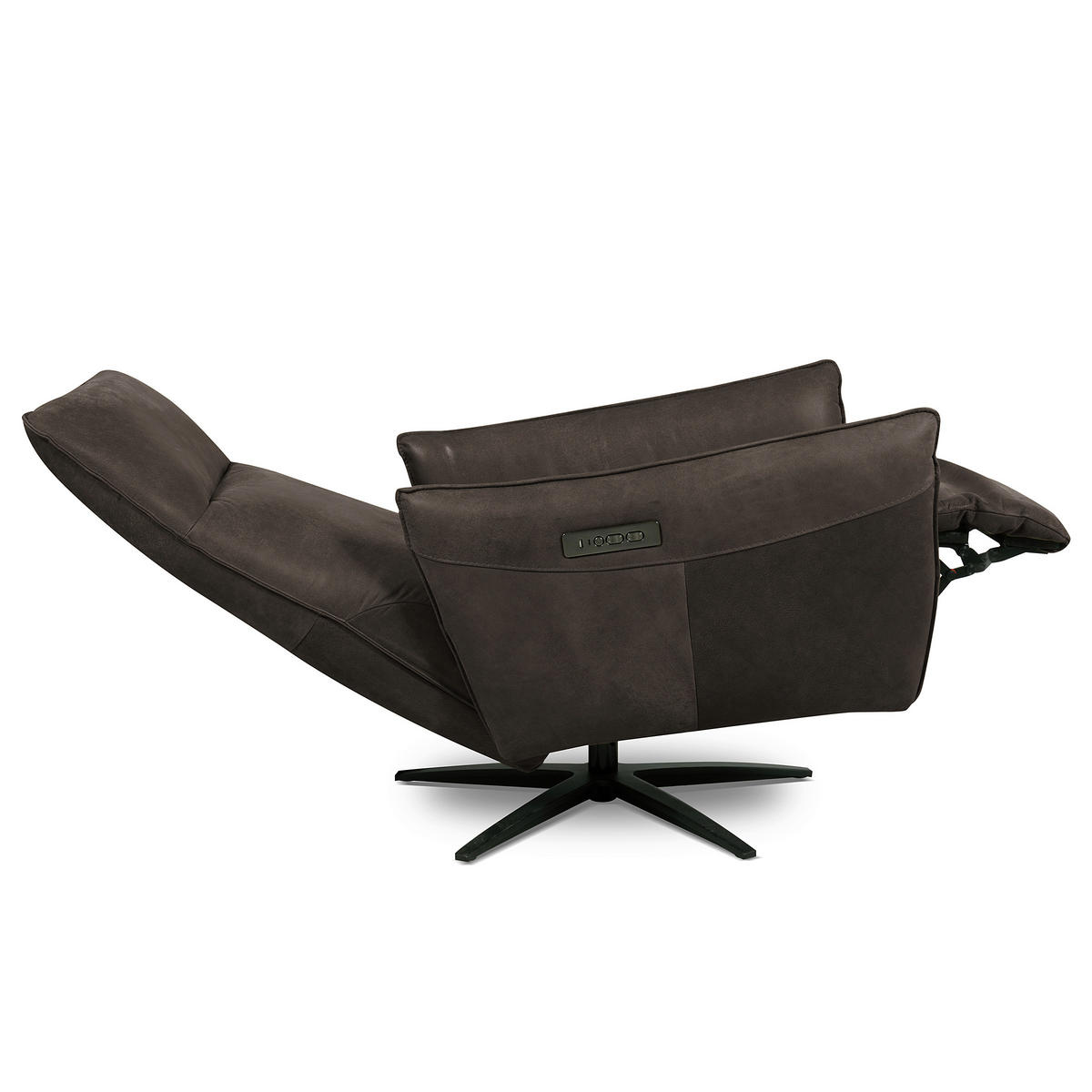 RELAXSESSEL Leder Dunkelgrau  - Dunkelgrau/Schwarz, Design, Leder/Metall (77/107/88cm) - Livetastic