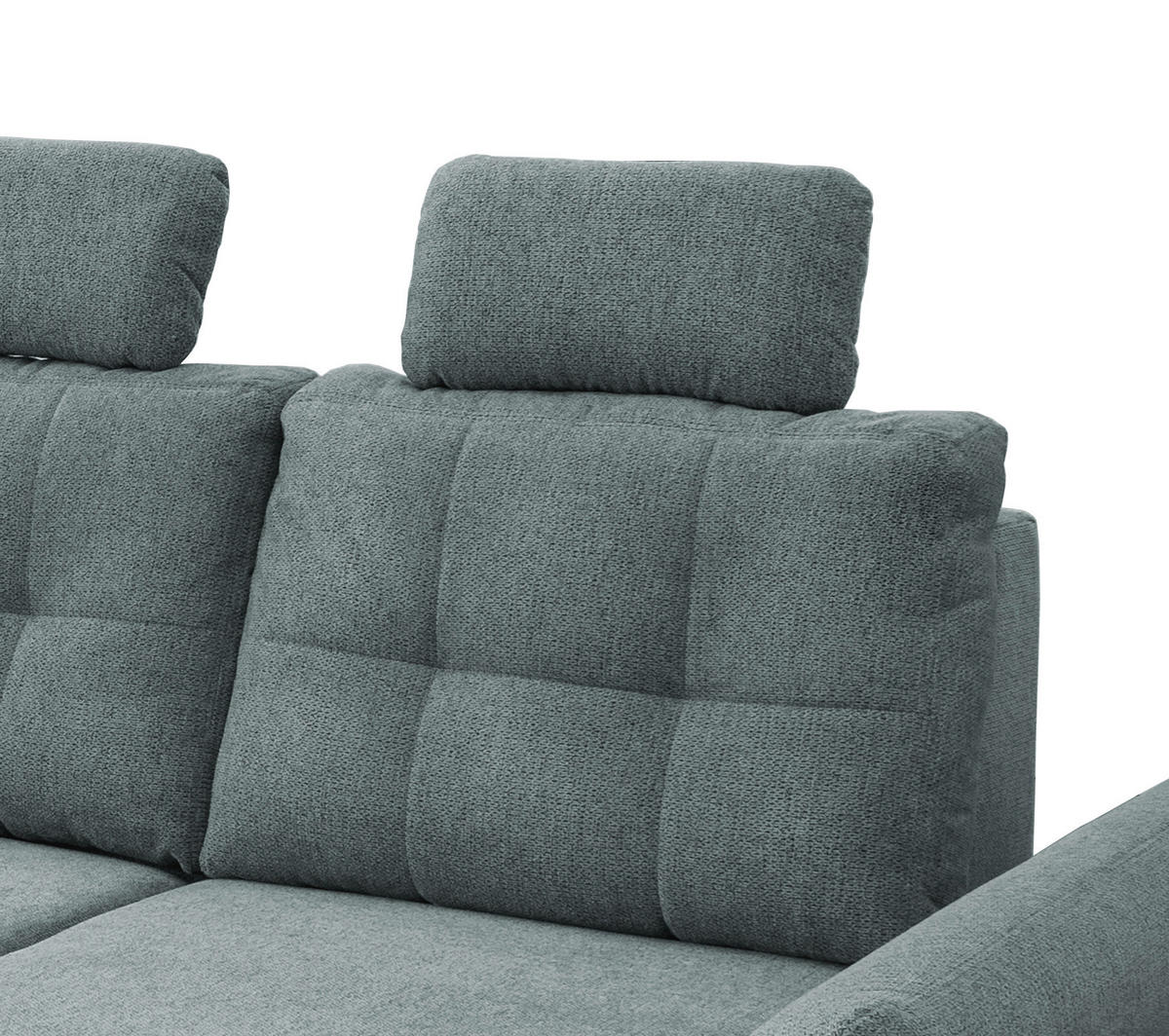 ECKSOFA in Chenille Blau  - Mintgrau/Blau, Modern, Holz/Textil (176/250-280cm) - Livetastic