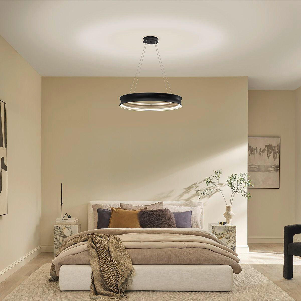 LED-HÄNGELEUCHTE Kichler 95/74,8 cm  - Champagner/Schwarz, Design, Metall (95/74,8cm) - Elstead Lighting