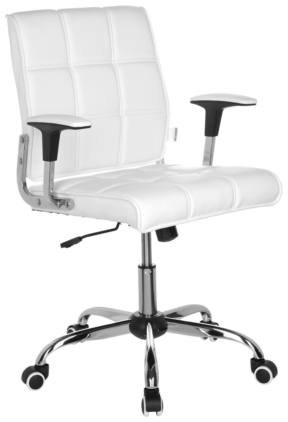 DREHSTUHL Lederlook Weiß  - Chromfarben/Weiß, MODERN, Kunststoff/Textil (61/87/59cm) - MID.YOU