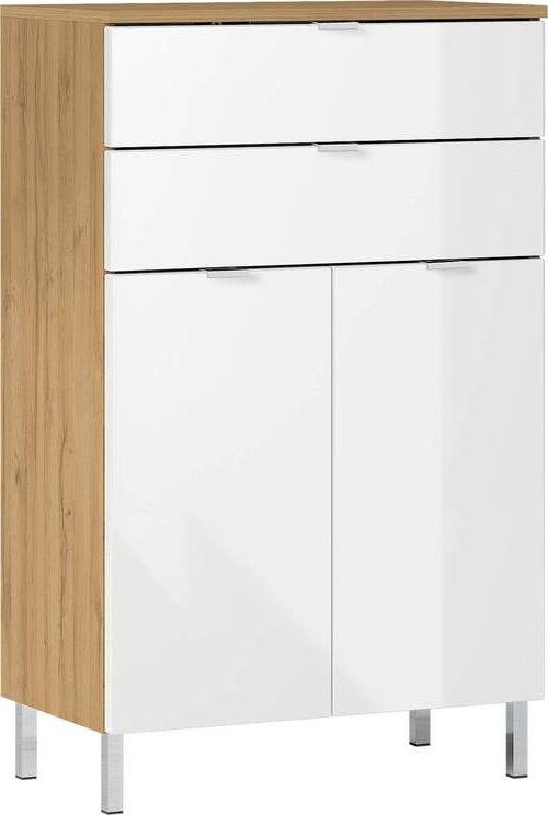 KOMMODE Germania 8531-552 GW-MAURESA  in 60/97/34 cm  - Chromfarben/Eichefarben, KONVENTIONELL, Holzwerkstoff/Metall (60/97/34cm) - Germania