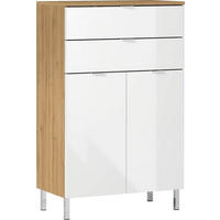 KOMMODE Germania 8531-552 GW-MAURESA  in 60/97/34 cm  - Chromfarben/Eichefarben, KONVENTIONELL, Holzwerkstoff/Metall (60/97/34cm) - Germania