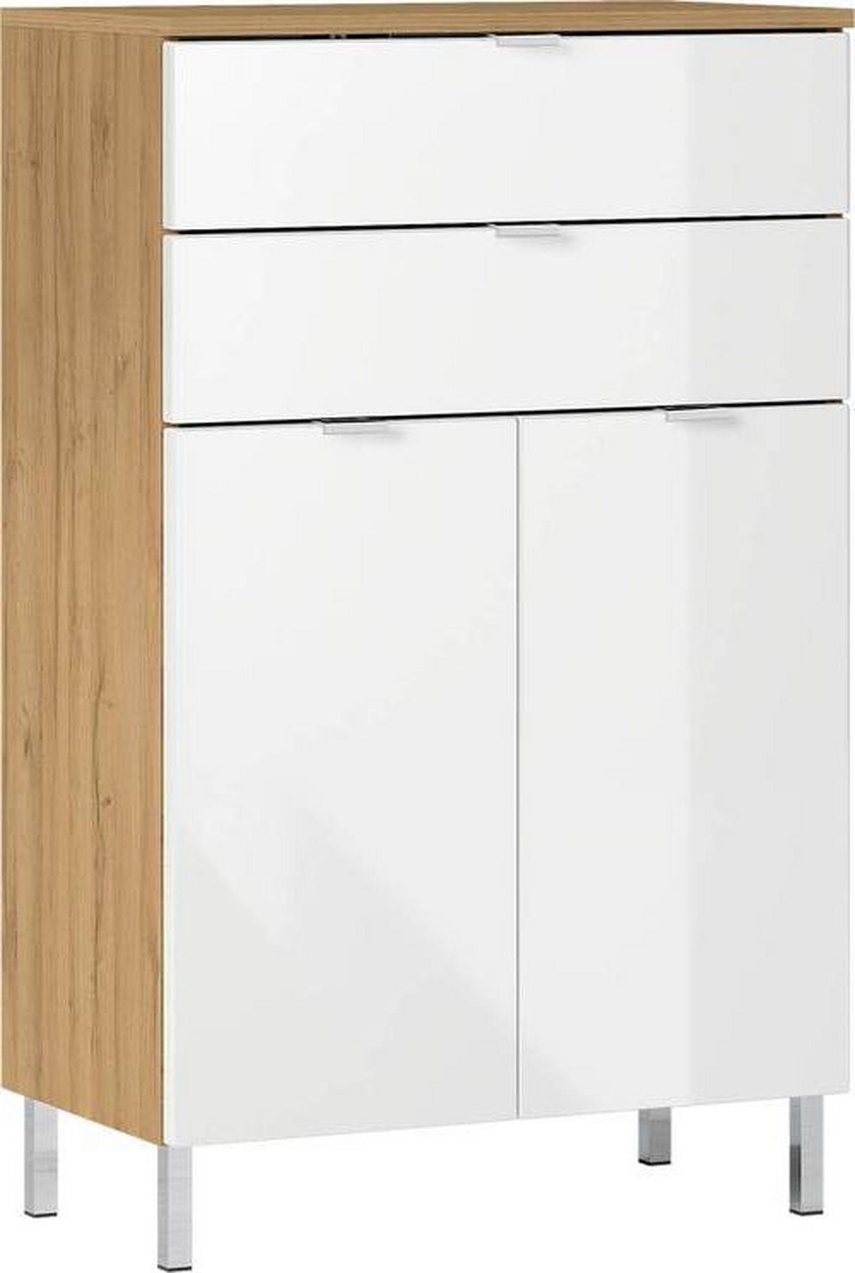 KOMMODE Germania 8531-552 GW-MAURESA  in 60/97/34 cm  - Chromfarben/Eichefarben, KONVENTIONELL, Holzwerkstoff/Metall (60/97/34cm) - Germania