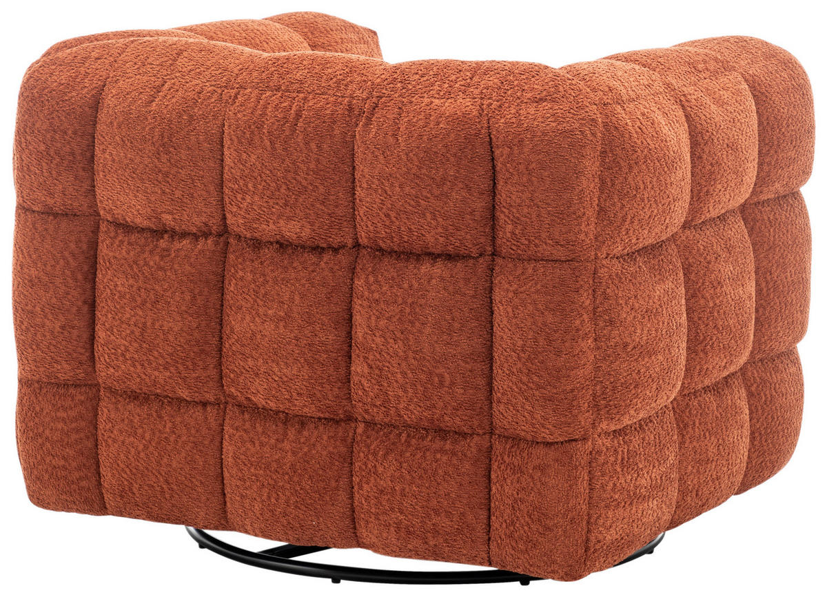 SESSEL in Bouclé Orange  - Schwarz/Orange, Design, Textil/Metall (94/83/71cm) - Livetastic