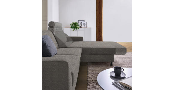 ECKSOFA in Webstoff Grau  - Schwarz/Grau, Design, Kunststoff/Textil (257/165cm) - Xora