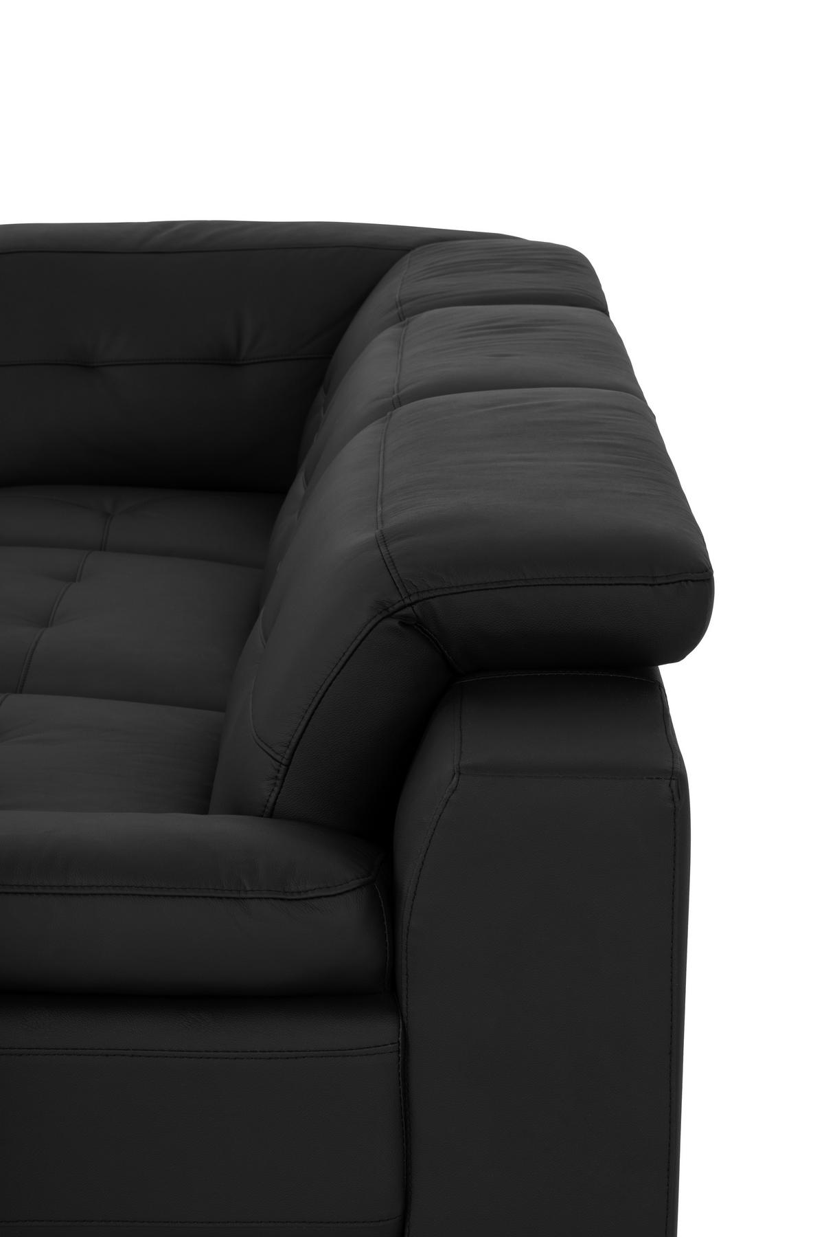 CloseUp von MID.YOU ECKSOFA Schwarz Echtleder.