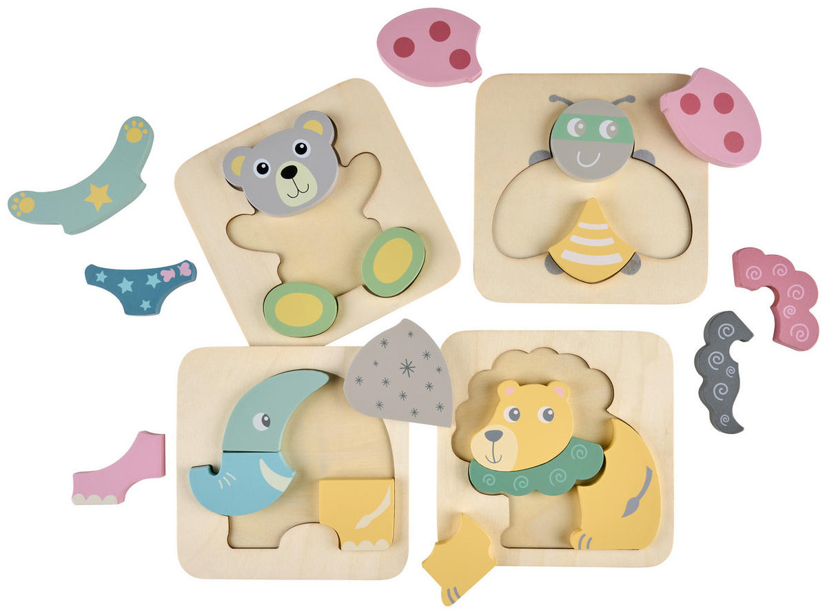 PUZZLE - přírodní barvy/vícebarevná, Basics, kompozitní dřevo - My Baby Lou