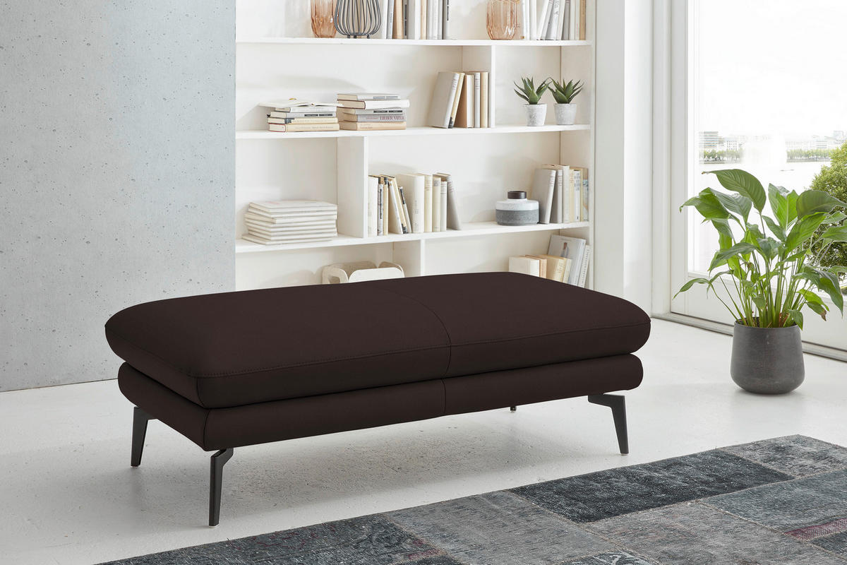 2,5-SITZER in Leder Braun  - Schwarz/Braun, Design, Leder/Metall (196/86/104cm) - Dieter Knoll