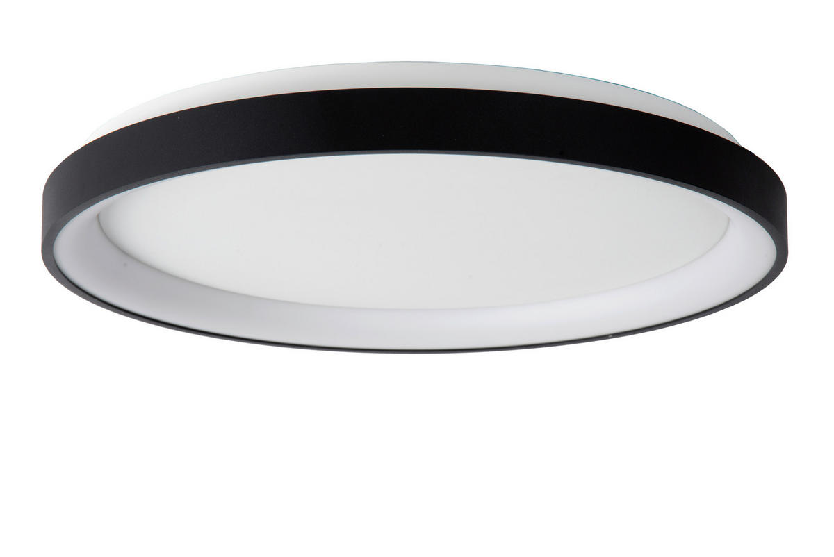 LED-DECKENLEUCHTE Vidal 48/48/6 cm   - Schwarz, Design, Kunststoff (48/48/6cm) - Lucide