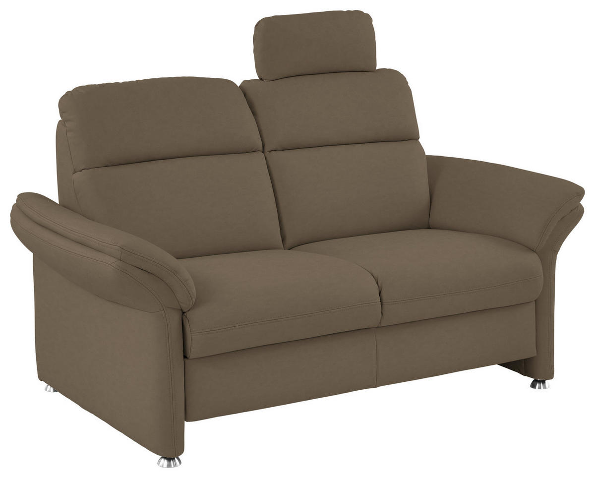 2-SITZER-SOFA in Echtleder Grau  - Alufarben/Grau, KONVENTIONELL, Leder/Metall (170/96/92cm) - Beldomo Premium