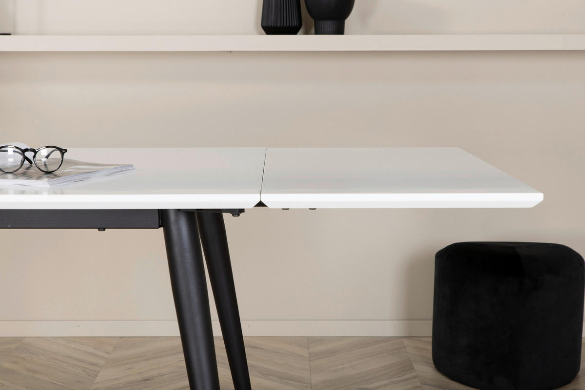 MATBORD i metall, plast 150/90/76 cm   - vit/svart, Design, metall/plast (150/90/76cm) - Livetastic
