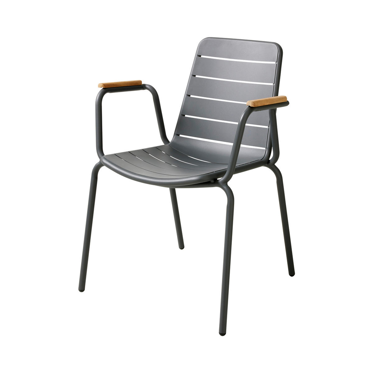 GARTENTISCHGRUPPE Teakholz vollmassiv Aluminium  - Anthrazit/Teakfarben, Natur, Holz/Metall (120/120/80cm) - Gardenson
