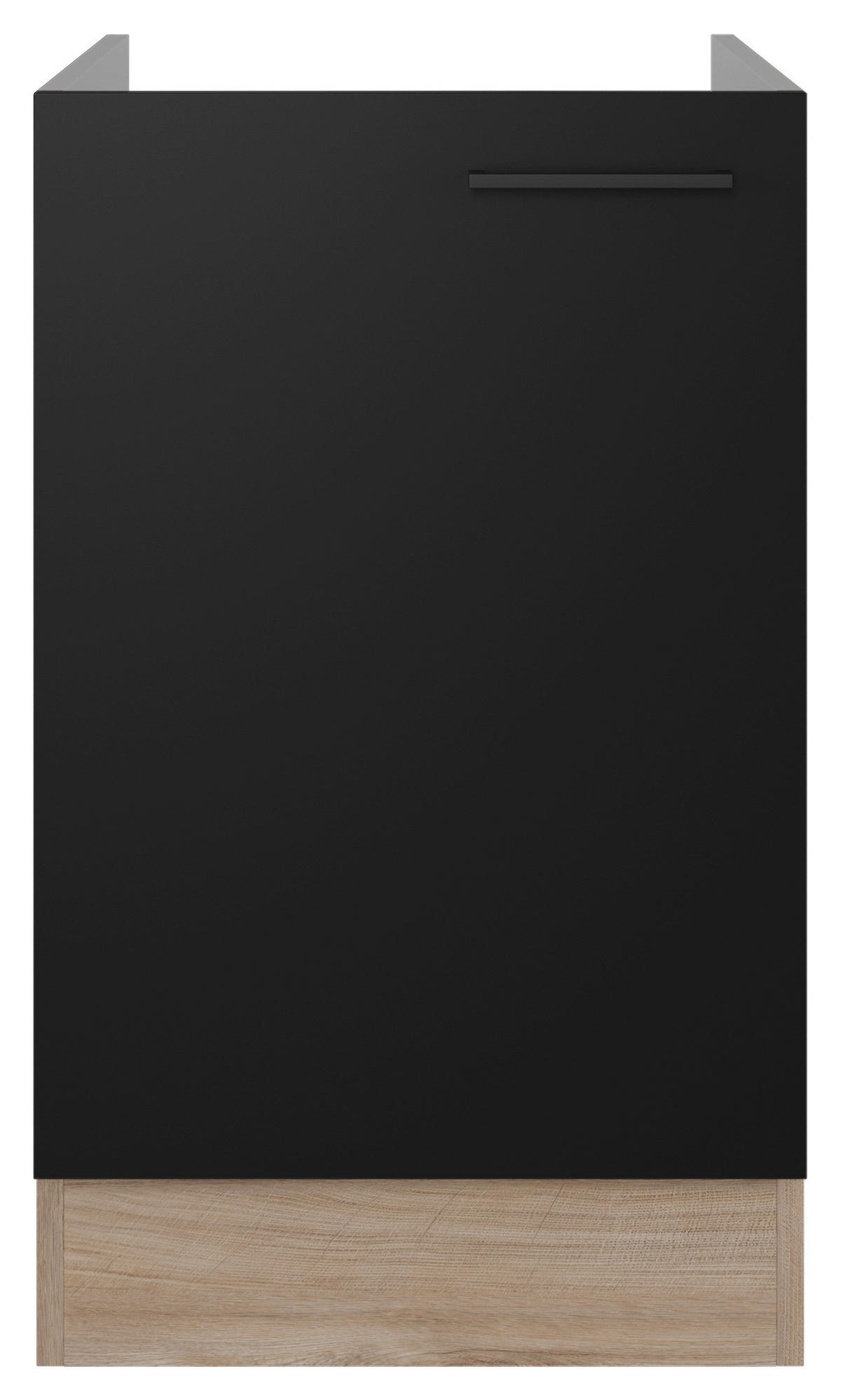 SPÜLENUNTERSCHRANK 50/82/57 cm  in Schwarz, Eichefarben  - Eichefarben/Schwarz, KONVENTIONELL, Holzwerkstoff/Metall (50/82/57cm) - FlexWell