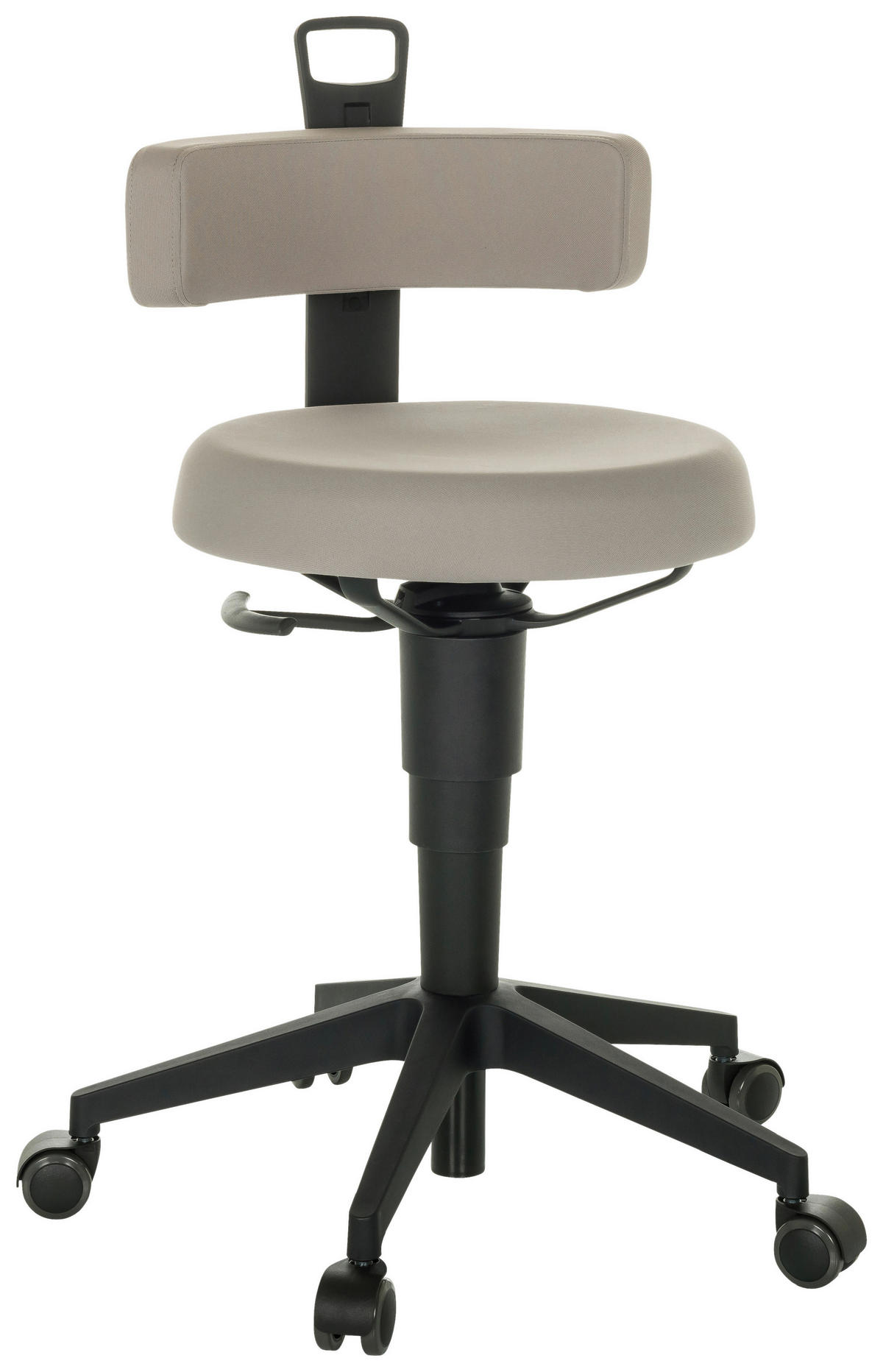 BÜROHOCKER 40/74-86/46 cm  - Schwarz/Grau, Basics, Kunststoff/Textil (40/74-86/46cm) - MID.YOU