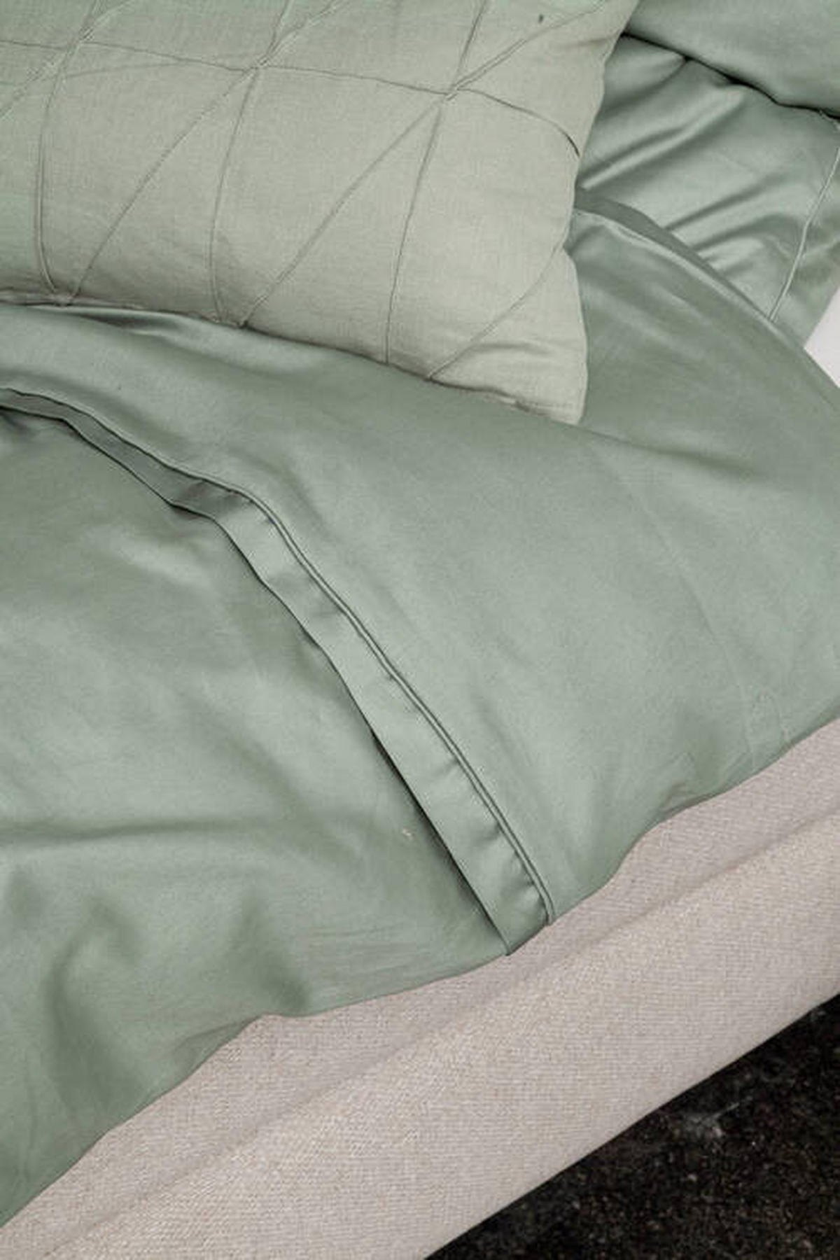 WENDEBETTWÄSCHE SW-PURE Satin 200/200 cm  - Salbeigrün/Pastellgrün, Basics, Textil (200/200cm) - Schöner Wohnen