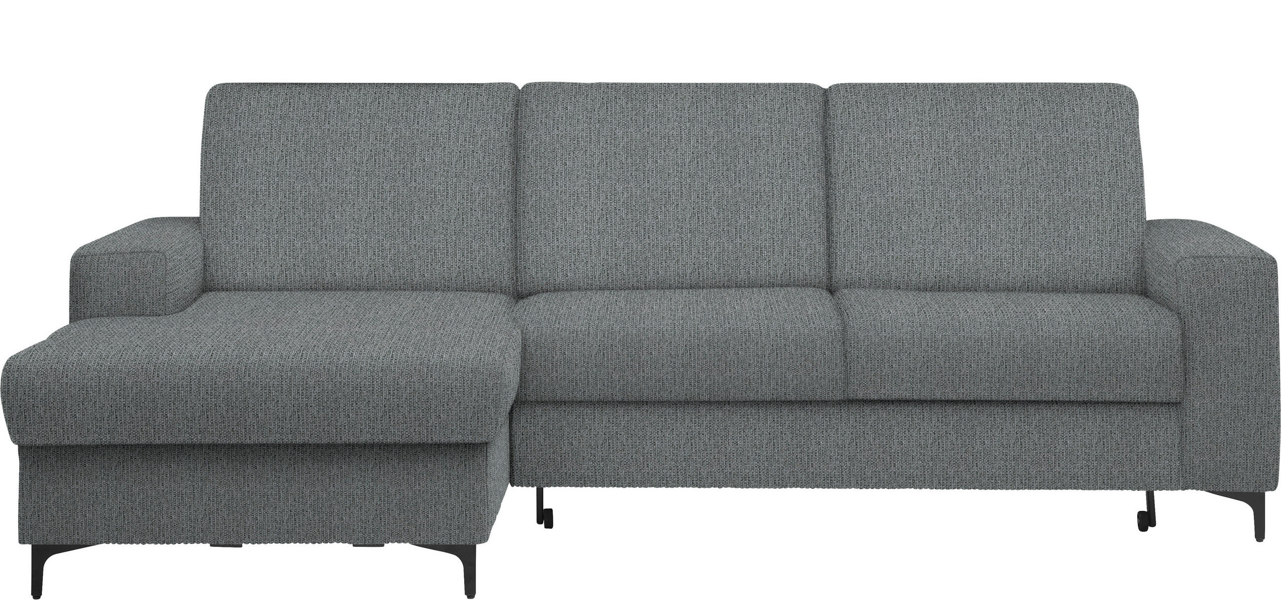 ECKSOFA in Webstoff Dunkelgrau  - Dunkelgrau/Schwarz, KONVENTIONELL, Textil/Metall (167/247cm) - Stylife