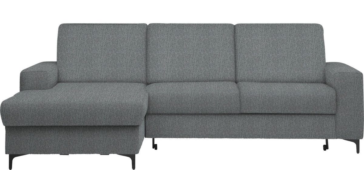 ECKSOFA in Webstoff Dunkelgrau  - Dunkelgrau/Schwarz, Konventionell, Textil/Metall (167/247cm) - Stylife