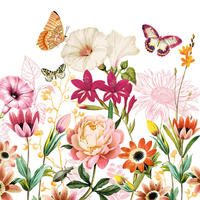 SERVIETTE  16,5/16,5 cm   - Multicolor, Basics, Papier (16,5/16,5cm) - PPD