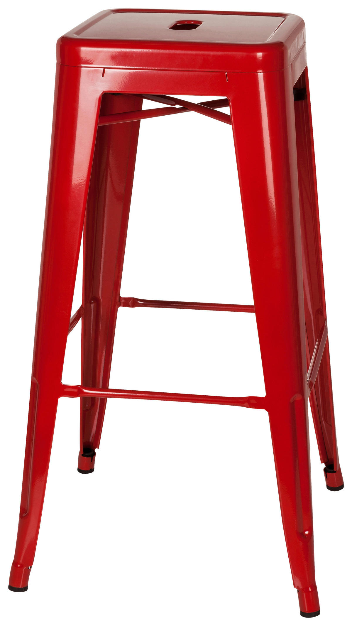 BARHOCKER Rot Stahl stapelbar  - Rot, Basics, Metall (44/77/44cm) - MID.YOU