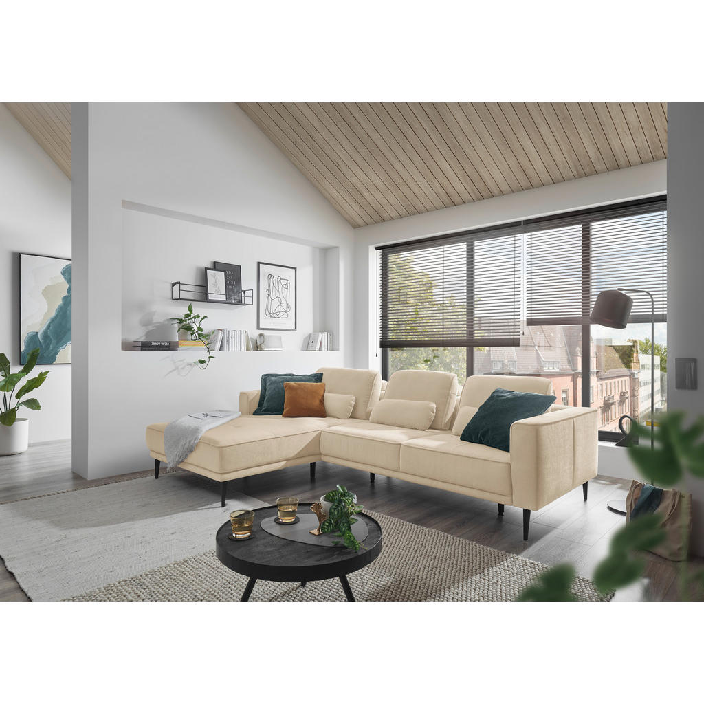 Thumbnail - SetOne by Musterring Ecksofa, Natur, Textil, 3-Sitzer, Füllung: Kaltschaum, Ottomane links, L-Form, 279x193 cm, Made in ...