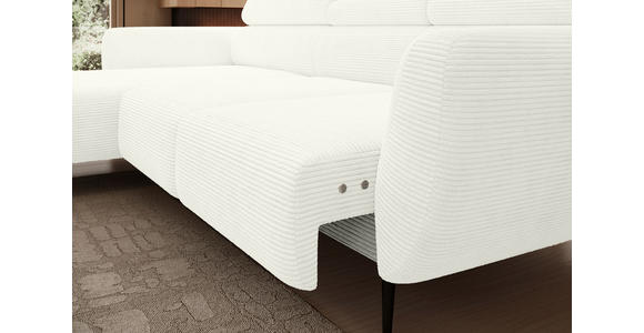 ECKSOFA  in Cord Creme  174/277 cm  - Creme/Schwarz, KONVENTIONELL, Textil/Metall (174/277cm) - Carryhome
