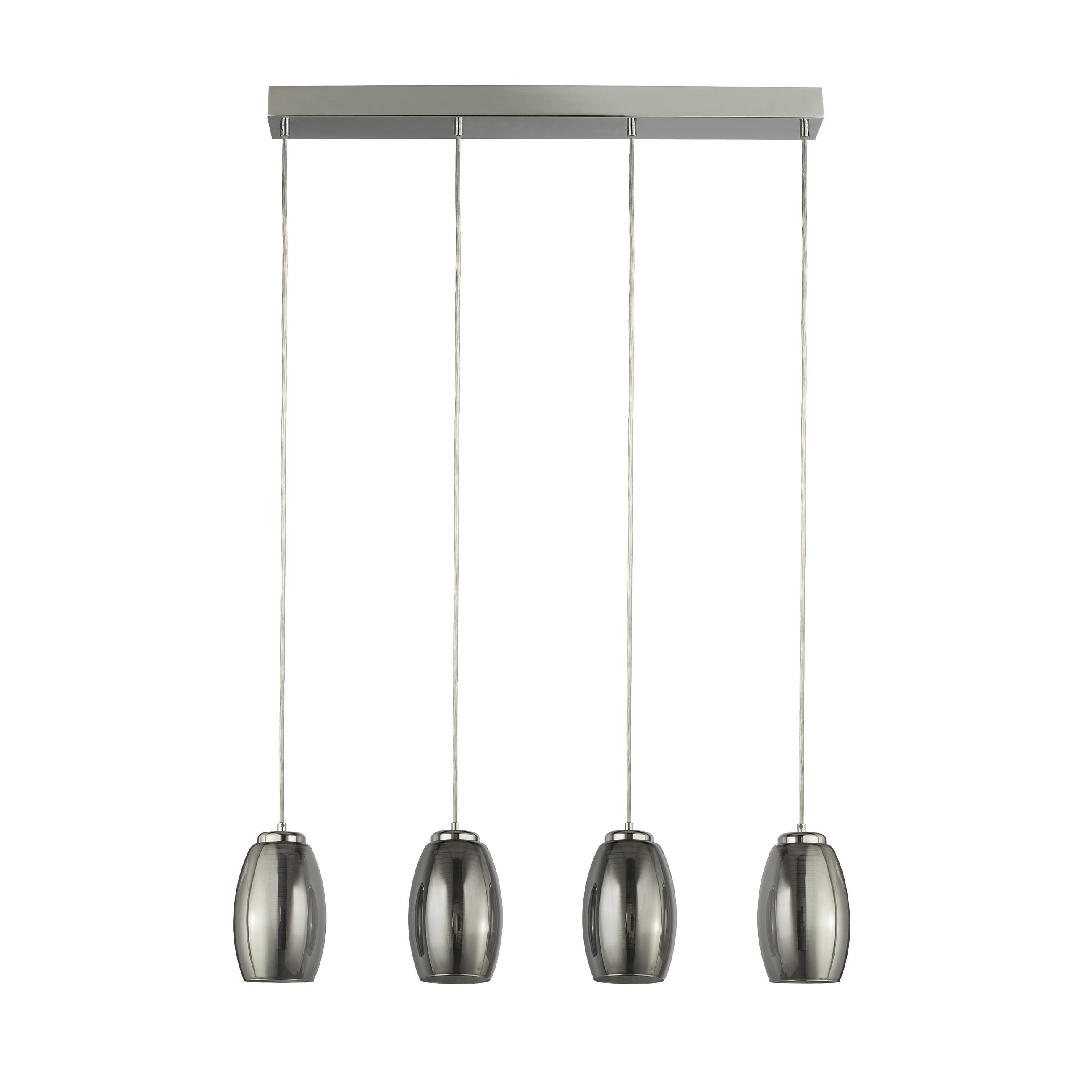 LED-HÄNGELEUCHTE 75,5/11,5/150 cm  - Chromfarben, Design, Glas/Metall (75,5/11,5/150cm)