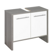 WASCHBECKENUNTERSCHRANK Weiß - Graphitfarben/Alufarben, KONVENTIONELL, Holzwerkstoff/Kunststoff (62/55/28cm) - Xora