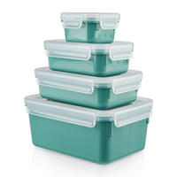 FRISCHHALTEDOSENSET CLIP & CLOSE COLOR EDITION 4-teilig  - Transparent/Petrol, Basics, Kunststoff (22,6/16,7/9,9cm) - Emsa