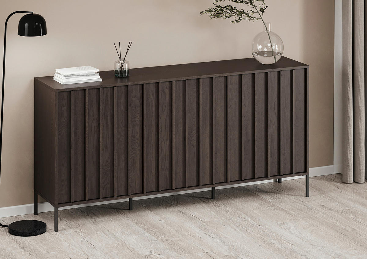 SIDEBOARD 180/88,2/40 cm  - Wengefarben/Schwarz, Design, Holz/Metall (180/88,2/40cm) - MID.YOU