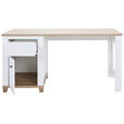 SCHREIBTISCH 160/65/80 cm  in Weiß, Eiche Artisan  - Graphitfarben/Weiß, KONVENTIONELL, Holzwerkstoff/Kunststoff (160/65/80cm) - Hom`in