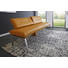 SITZBANK Echtleder Currygelb, Edelstahlfarben - Currygelb/Edelstahlfarben, Design, Leder/Metall (210cm) - Dieter Knoll