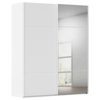 SCHWEBETÜRENSCHRANK 201/223/68 cm,  in Weiß, 2 Tür(en)  - Weiß, KONVENTIONELL, Glas/Holzwerkstoff (201/223/68cm) - Novel