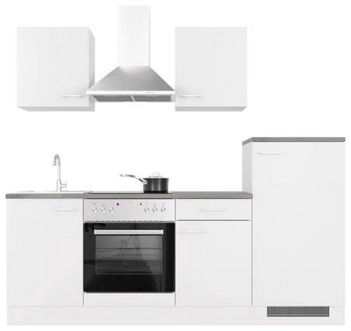 KUCHYNSKÁ LINKA LUCCA 220 - sivohnedá/biela, Modern, kompozitné drevo/plast (220,5cm) - FlexWell