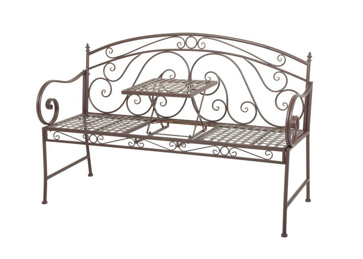 GARTENBANK 53/94,5/147 cm  in Braun  - Braun, Basics, Metall (53/94,5/147cm) - Gardenson