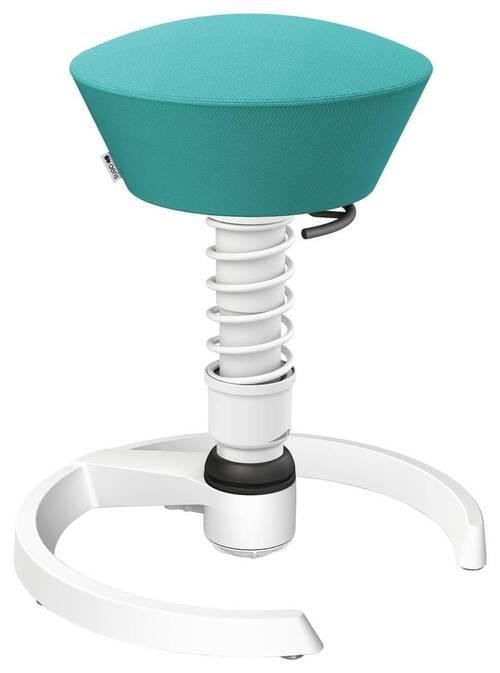 BÜROHOCKER Wollmischung Türkis, Weiß - Türkis/Weiß, Basics, Textil/Metall (55/45,66/55cm) - Aeris