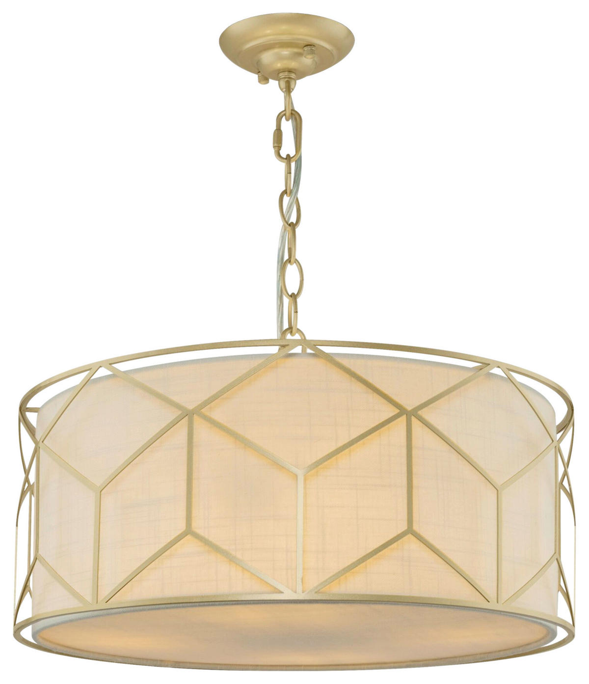 PENDELLEUCHTE  49/19/45 cm   - Goldfarben, Basics, Kunststoff/Textil (49/19/45cm) - MAYTONI