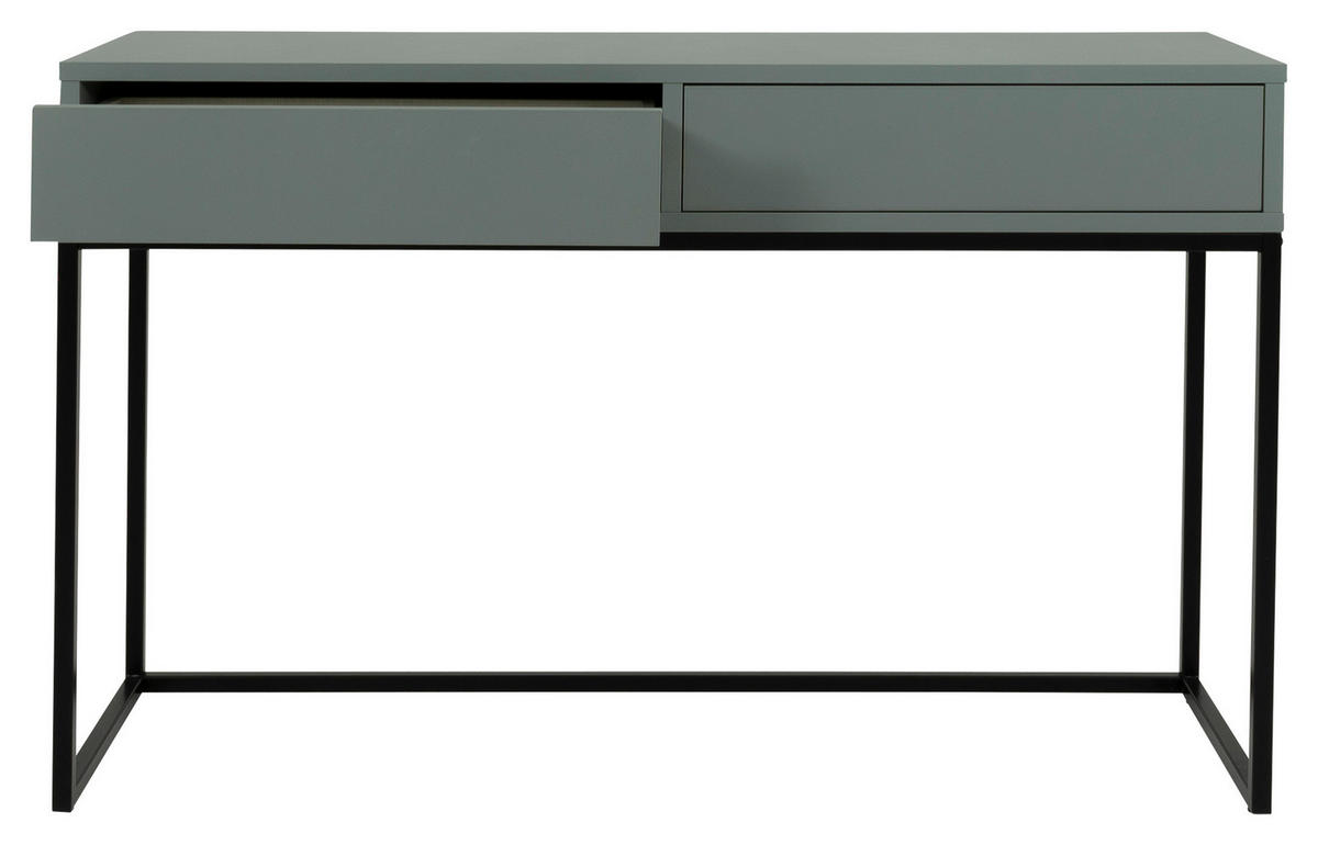 KONSOLENTISCH Schwarz, Dunkelgrün  - Dunkelgrün/Schwarz, Design, Holzwerkstoff/Metall (118/36/76cm)