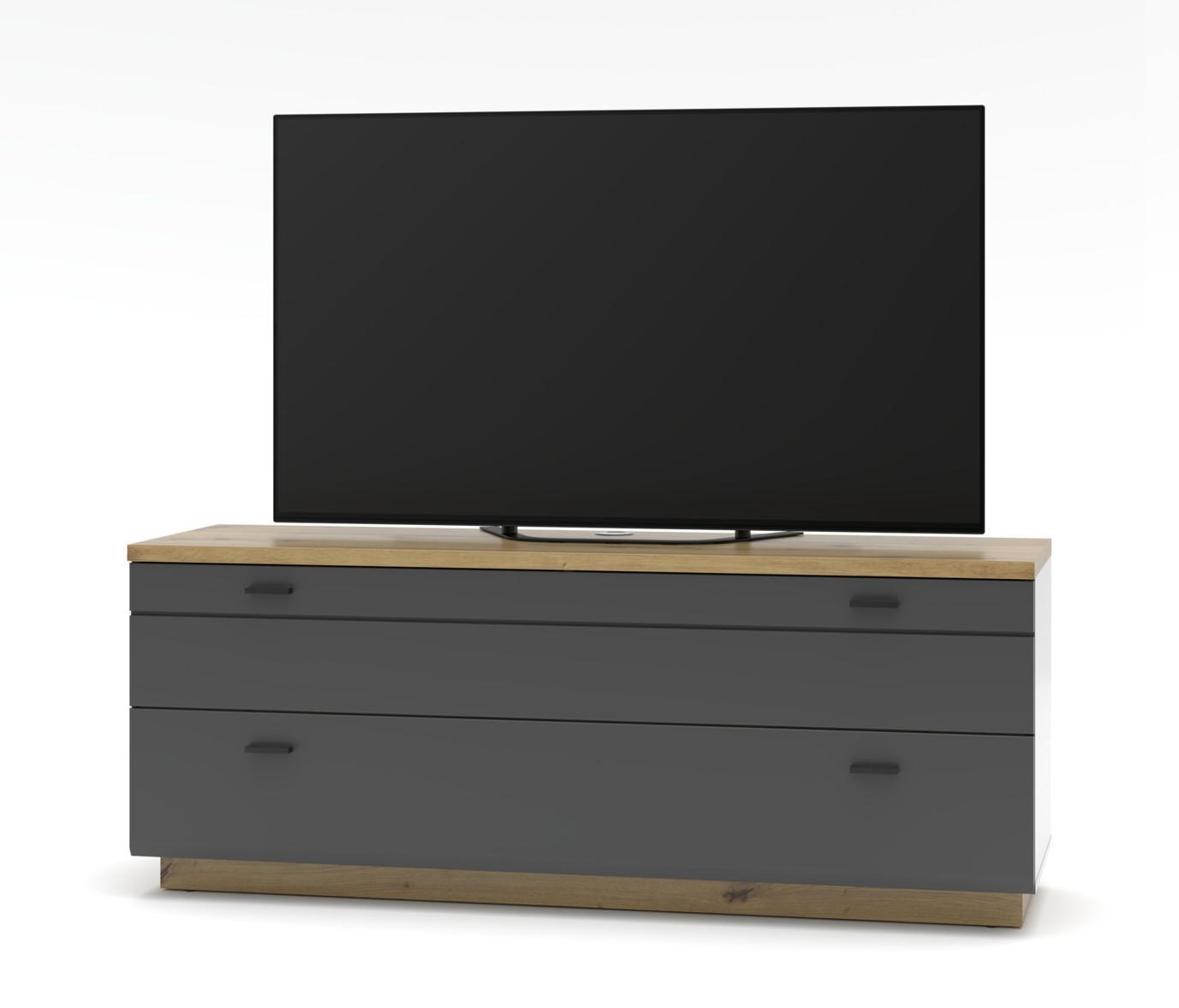 LOWBOARD  in 150/60/47 cm  - Graphitfarben/Schwarz, Design, Holzwerkstoff (150/60/47cm) - MID.YOU