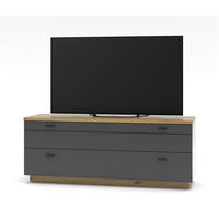 LOWBOARD  in 150/60/47 cm  - Graphitfarben/Schwarz, Design, Holzwerkstoff (150/60/47cm) - MID.YOU